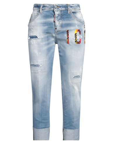 Shop Dsquared2 Icon Woman Jeans Blue Size 8 Cotton, Elastane, Calfskin