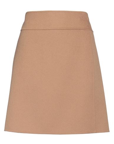 's Max Mara Woman Mini Skirt Camel Size 10 Virgin Wool