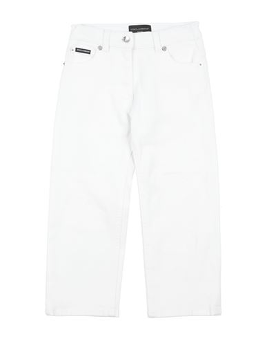 Dolce & Gabbana Toddler Girl Jeans White Size 3 Cotton, Elastane, Polyester, Zamak In White