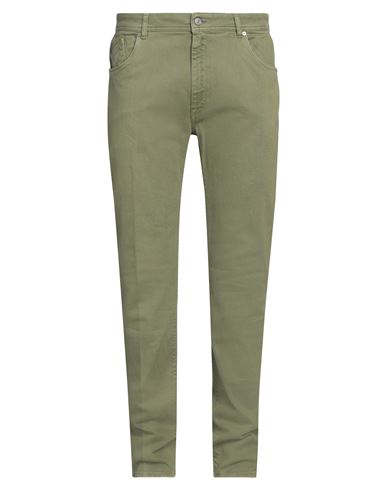 Barmas Man Pants Military Green Size 40 Cotton, Elastane In Green