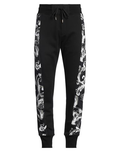 VERSACE JEANS COUTURE VERSACE JEANS COUTURE MAN PANTS BLACK SIZE L COTTON, ELASTANE 