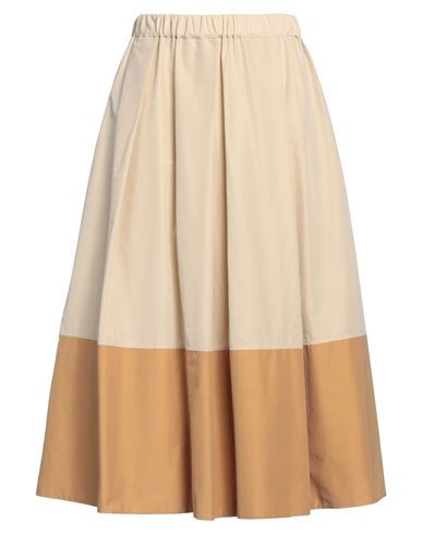 Antonelli Woman Midi Skirt Beige Size 8 Cotton, Polyester In Brown