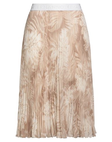 Ermanno Firenze Woman Midi Skirt Sand Size 6 Polyester In Brown