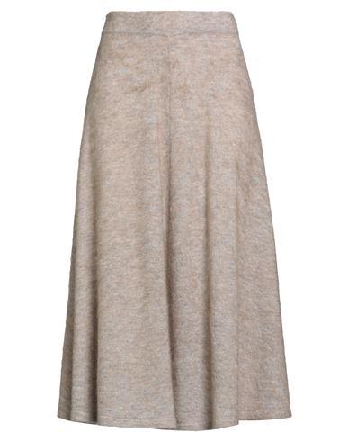 Brunello Cucinelli Woman Midi Skirt Sand Size S Mohair Wool, Virgin Wool, Polyamide, Cashmere, Silk
