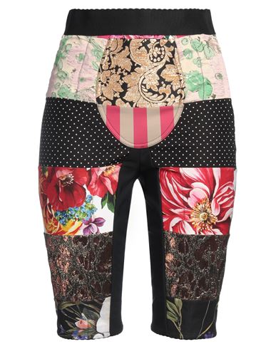 Dolce & Gabbana Woman Shorts & Bermuda Shorts Black Size 6 Polyester, Cotton, Synthetic Fibers, Elas