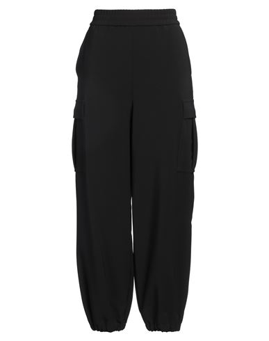 TWINSET TWINSET WOMAN PANTS BLACK SIZE 12 POLYESTER, ELASTANE 