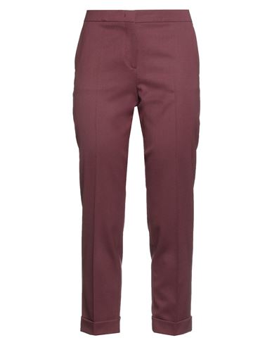 Etro Burgundy Stretch Wool Cropped Trousers In Burgundy