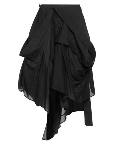 Yohji Yamamoto Collection Woman Maxi Skirt Black Size 1 Cotton, Silk, Linen, Ramie