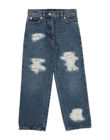 Dolce & Gabbana Toddler Girl Jeans Blue Size 4 Cotton, Polyester, Zamak In Blue