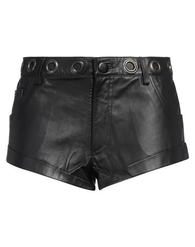 ONE TEASPOON ONE TEASPOON WOMAN SHORTS & BERMUDA SHORTS BLACK SIZE 26 GOAT SKIN 