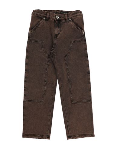 Dolce & Gabbana Toddler Boy Jeans Brown Size 4 Cotton, Elastane, Polyester, Zamak In Brown