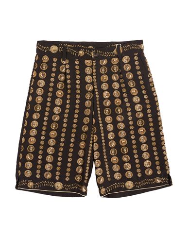 Dolce & Gabbana Toddler Boy Shorts & Bermuda Shorts Dark Brown Size 4 Silk In Brown