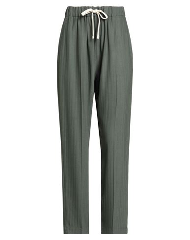 Shop Semicouture Woman Pants Military Green Size 2 Viscose, Virgin Wool