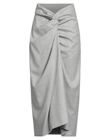 Shop Dries Van Noten Woman Midi Skirt Grey Size 8 Wool