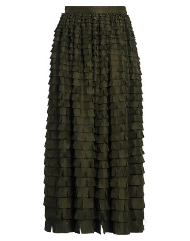 Christian Wijnants Woman Maxi Skirt Military Green Size 10 Silk