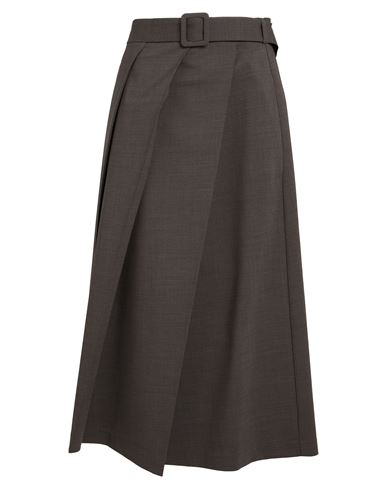 P.a.r.o.s.h P. A.r. O.s. H. Woman Midi Skirt Dark Brown Size M Virgin Wool, Elastane