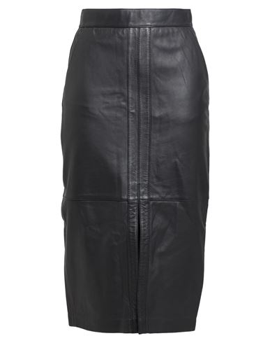Ted Baker Woman Midi Skirt Black Size 4 Ovine Leather