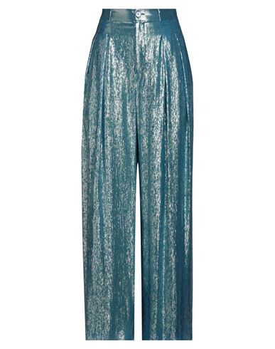 Indress Woman Pants Azure Size 3 Silk, Polyester In Blue