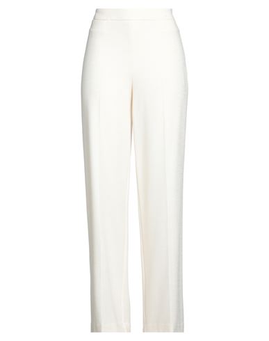 Furore Woman Pants Ivory Size 10 Viscose, Polyester, Elastane In White