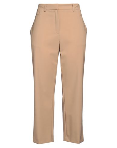Ottod'ame Woman Pants Sand Size 12 Polyester, Virgin Wool, Elastane