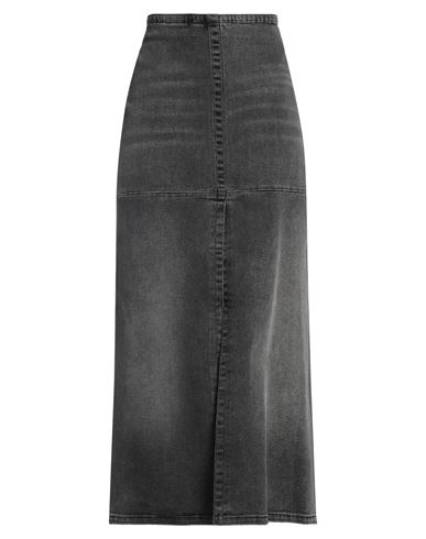 Shop Mm6 Maison Margiela Woman Denim Skirt Black Size 6 Cotton, Elastane
