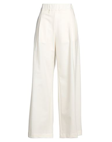 Shop Semicouture Woman Pants Ivory Size 4 Polyester, Virgin Wool, Elastane In White