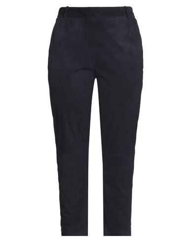 Kiltie Woman Pants Midnight Blue Size 8 Goat Skin In Black