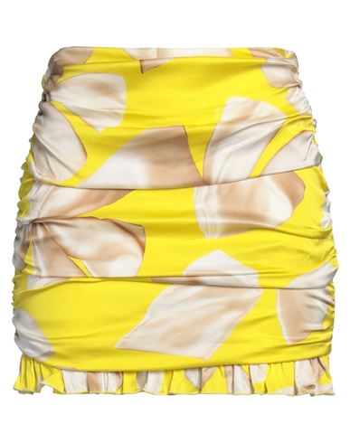 Shop Vivetta Woman Mini Skirt Yellow Size 8 Viscose, Elastane