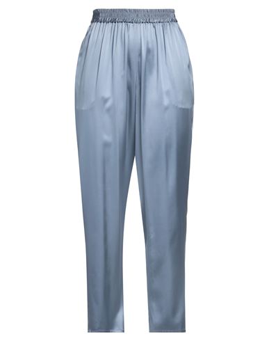 Gianluca Capannolo Woman Pants Slate Blue Size 10 Silk, Elastane In Blue