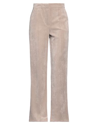 8PM 8PM WOMAN PANTS TAUPE SIZE L POLYESTER, NYLON, ELASTANE 