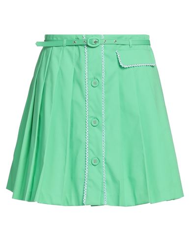 Shop Vivetta Sustainable Woman Mini Skirt Green Size 8 Cotton, Elastane