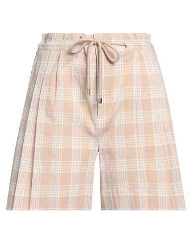 Woolrich Check-print Seersucker Shorts In Beige