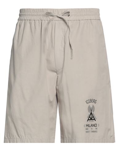 Iceberg Man Shorts & Bermuda Shorts Taupe Size 36 Cotton In Grey