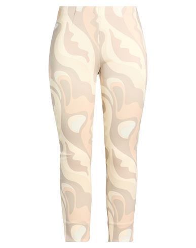 Seductive Woman Pants Ivory Size 10 Polyester, Elastane In Animal Print