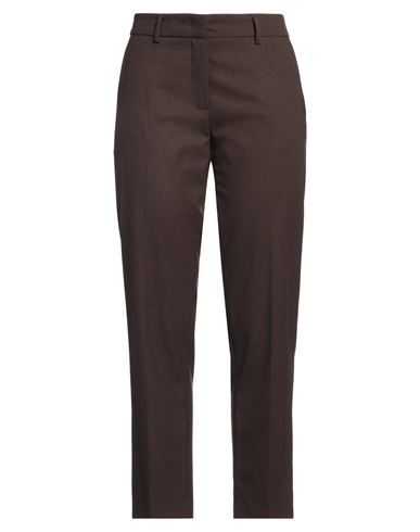 Nina 14.7 Woman Pants Dark Brown Size 12 Polyester, Viscose, Elastane In Brown