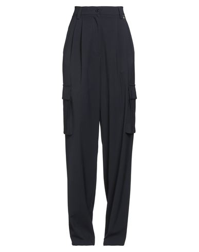 Herno Woman Pants Midnight Blue Size 4 Polyester, Virgin Wool, Elastane, Cotton In Black