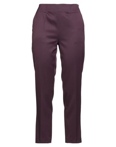 Erika Cavallini Woman Pants Dark Purple Size 4 Polyester, Virgin Wool, Elastane In Purple