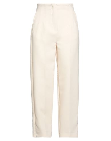 Emme By Marella Woman Pants Cream Size 8 Polyester