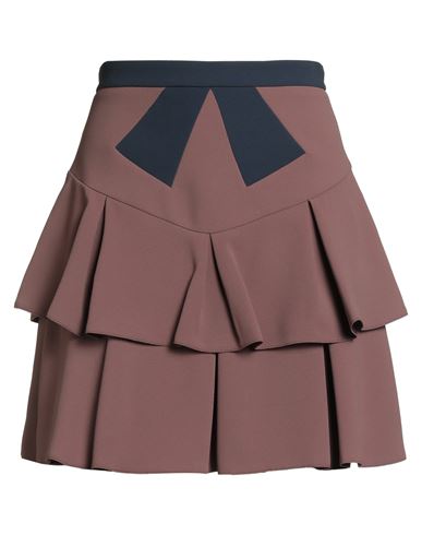 Elisabetta Franchi Woman Mini Skirt Brown Size 6 Polyester