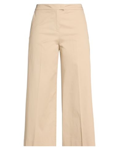 Pt Torino Woman Pants Beige Size 10 Cotton, Elastane In Sand