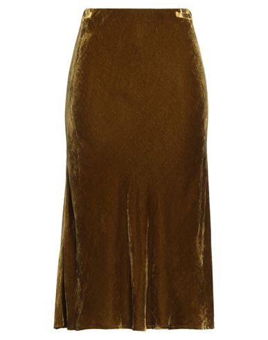 Vicolo Woman Midi Skirt Military Green Size M Viscose, Silk