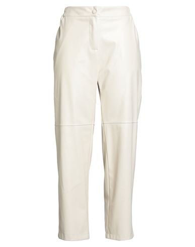Ottod'ame Woman Pants Cream Size 8 Polyurethane, Polyester