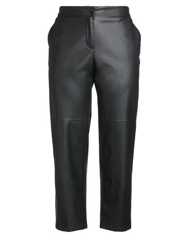 Ottod'ame Woman Pants Black Size 12 Polyurethane, Polyester