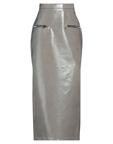 Msgm Woman Maxi Skirt Lead Size 8 Polyester, Polyurethane In Multi
