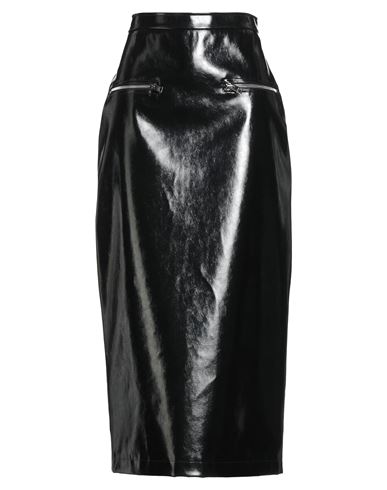 Msgm Faux-leather Zipped Midi Skirt In Black