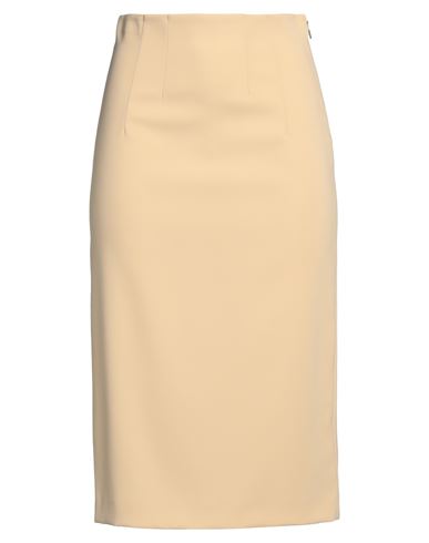 PATRIZIA PEPE PATRIZIA PEPE WOMAN MIDI SKIRT BEIGE SIZE 6 POLYESTER, ELASTANE 