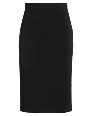 PATRIZIA PEPE PATRIZIA PEPE WOMAN MIDI SKIRT BLACK SIZE 10 POLYESTER, ELASTANE 