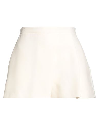 Valentino Garavani Woman Shorts & Bermuda Shorts Cream Size 4 Virgin Wool, Silk In Brown