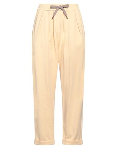 Brunello Cucinelli Woman Pants Pastel Yellow Size L Cotton, Brass