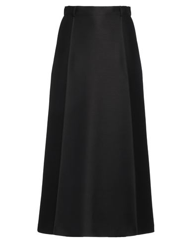 Kiton Woman Midi Skirt Black Size 8 Wool, Silk